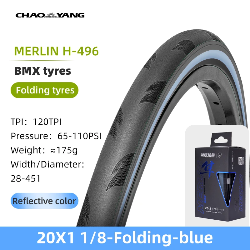 Chaoyang BMX Fietsband 20x1 1/8 Vouwband 28-451 120TPI Dubbellaags Lekbescherming 65-110psi Racing Grade Kleine Diameter