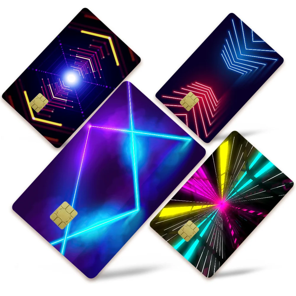

Dark Neon Different Styles Poker Sticker Film Tape Skin For Credit Card Debit Card Big Chip