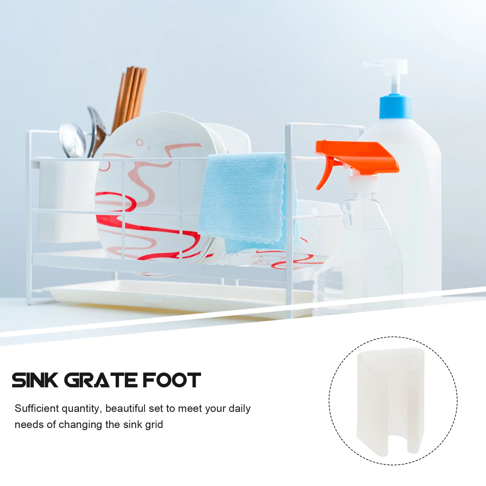 

100pcs Sink Grate Feet Stand Wire Bumper Replacement Chair Glides Floor Protectors Plastic Covers For Kitchen Sinks