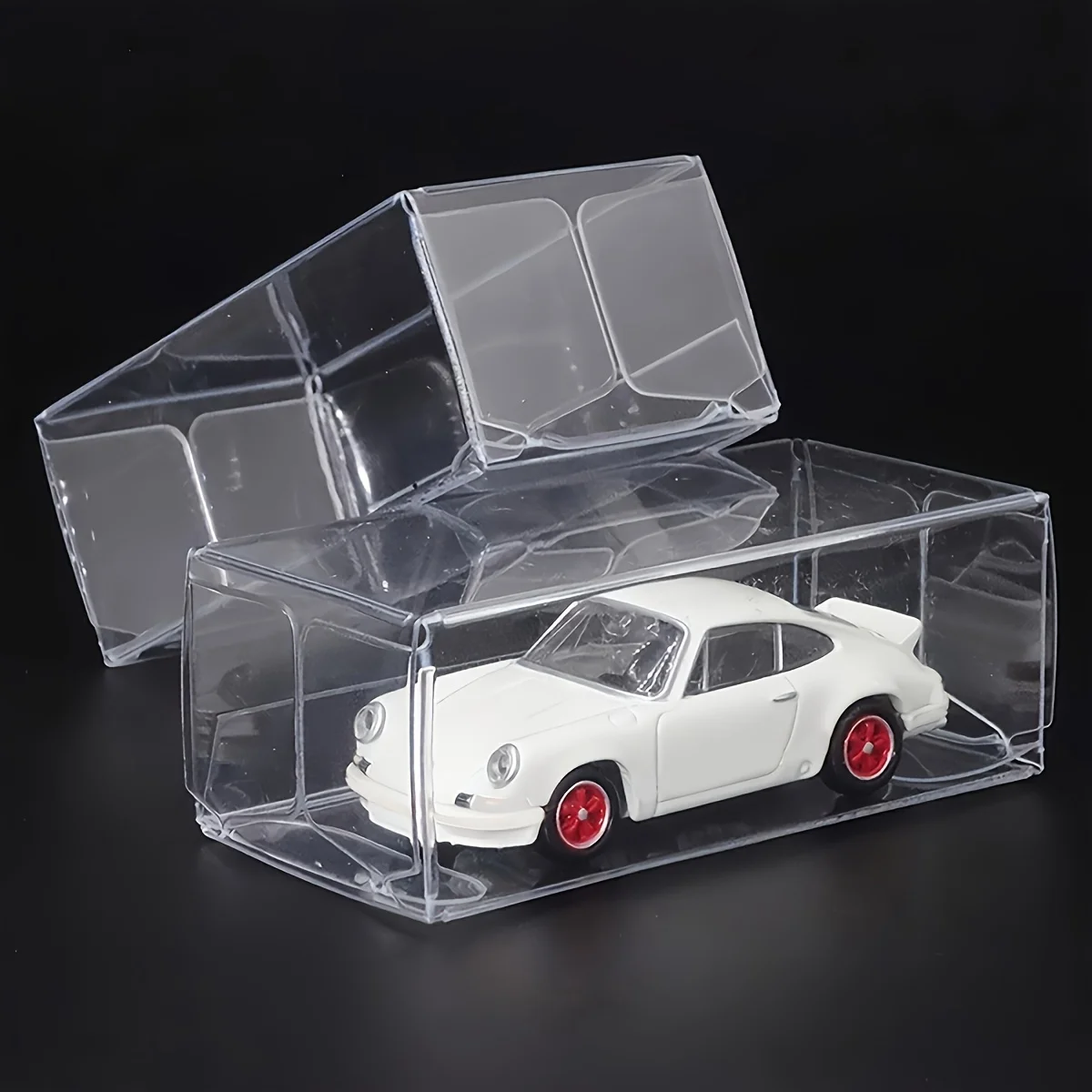 100 Pieces Transparent Display Case, Assembly Counter Display Box Cube Organizer Stand, Dustproof Case for Action Figures