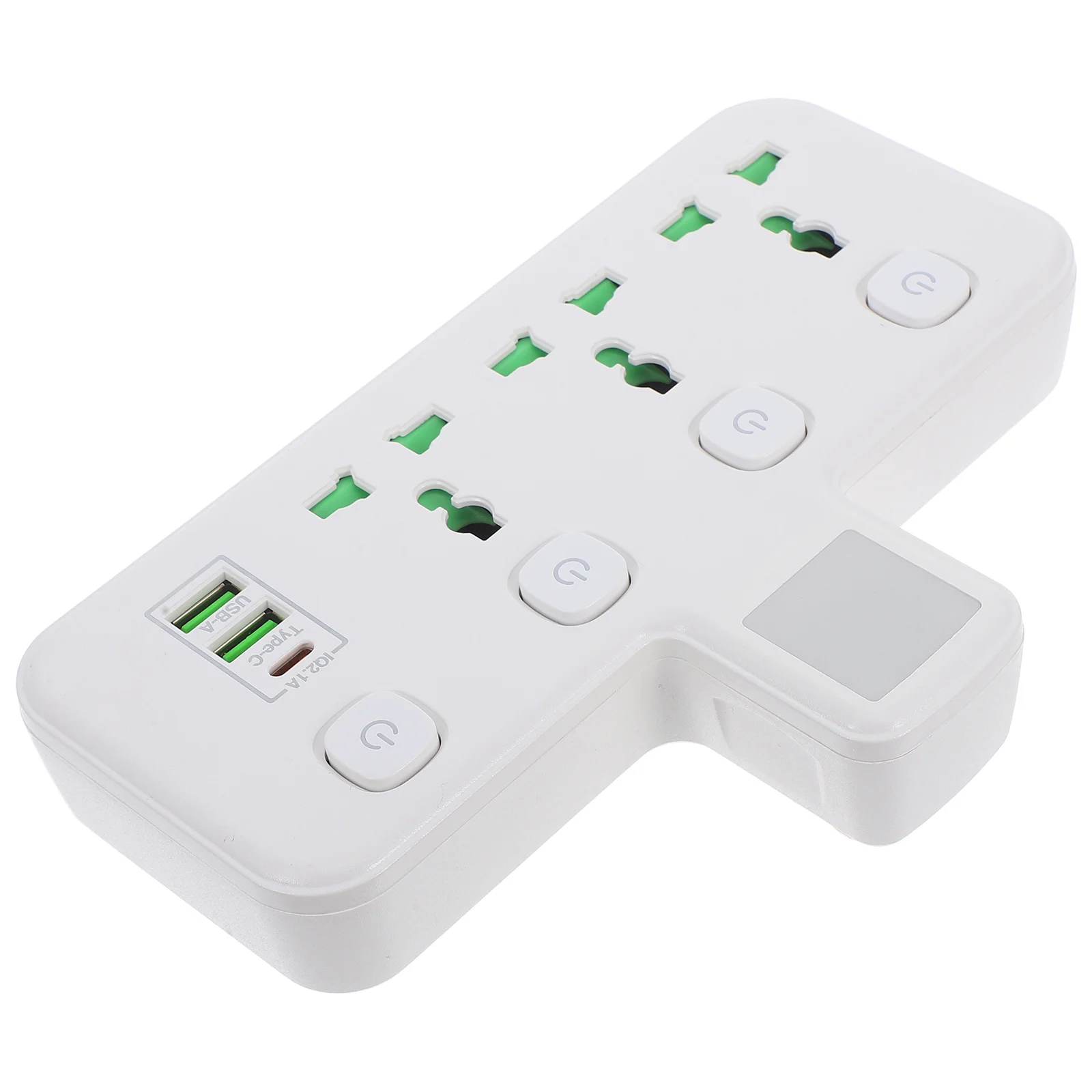 

Row of Sockets Compact Extension Cord Flat Plug Outlet Strip Light Bulb Charging