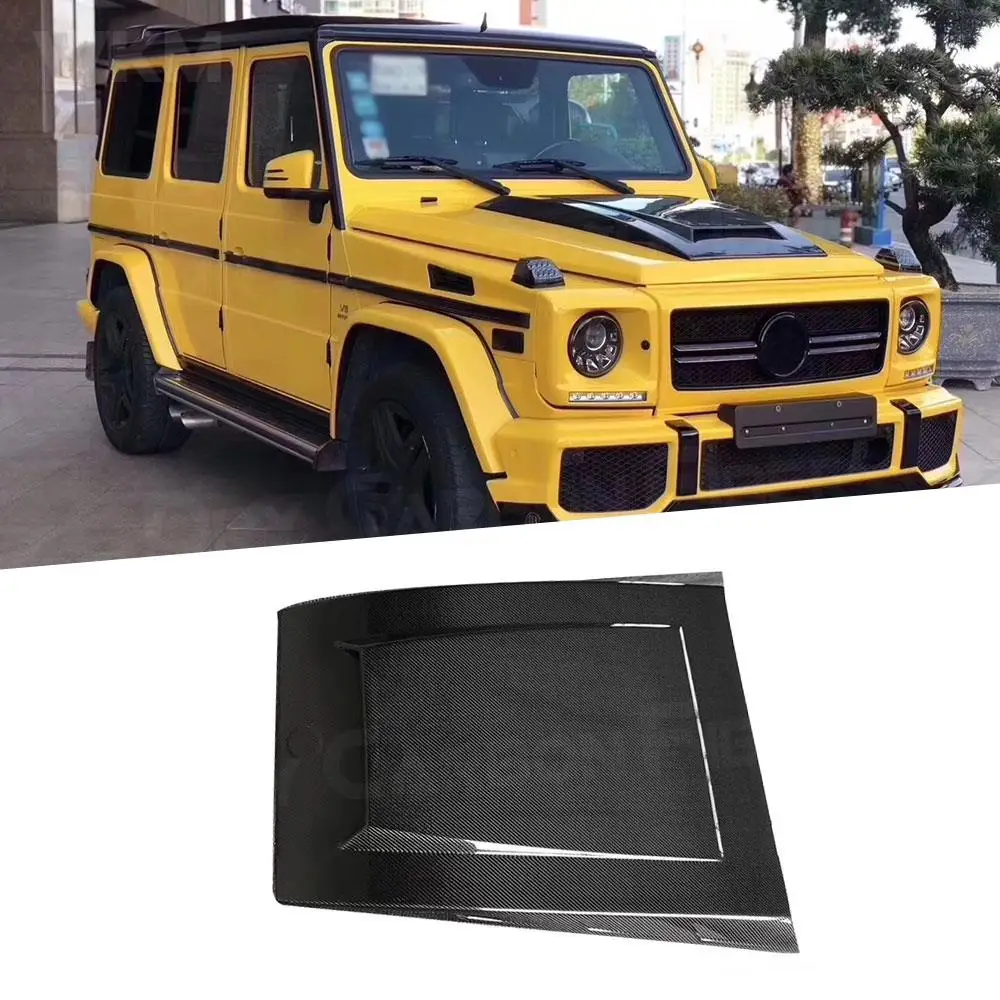 For G Class Carbon Fiber Front Engine Hood Cover Trims for Mercedes Benz W463 G500 G550 G55 G65 Wagon 2014-2017