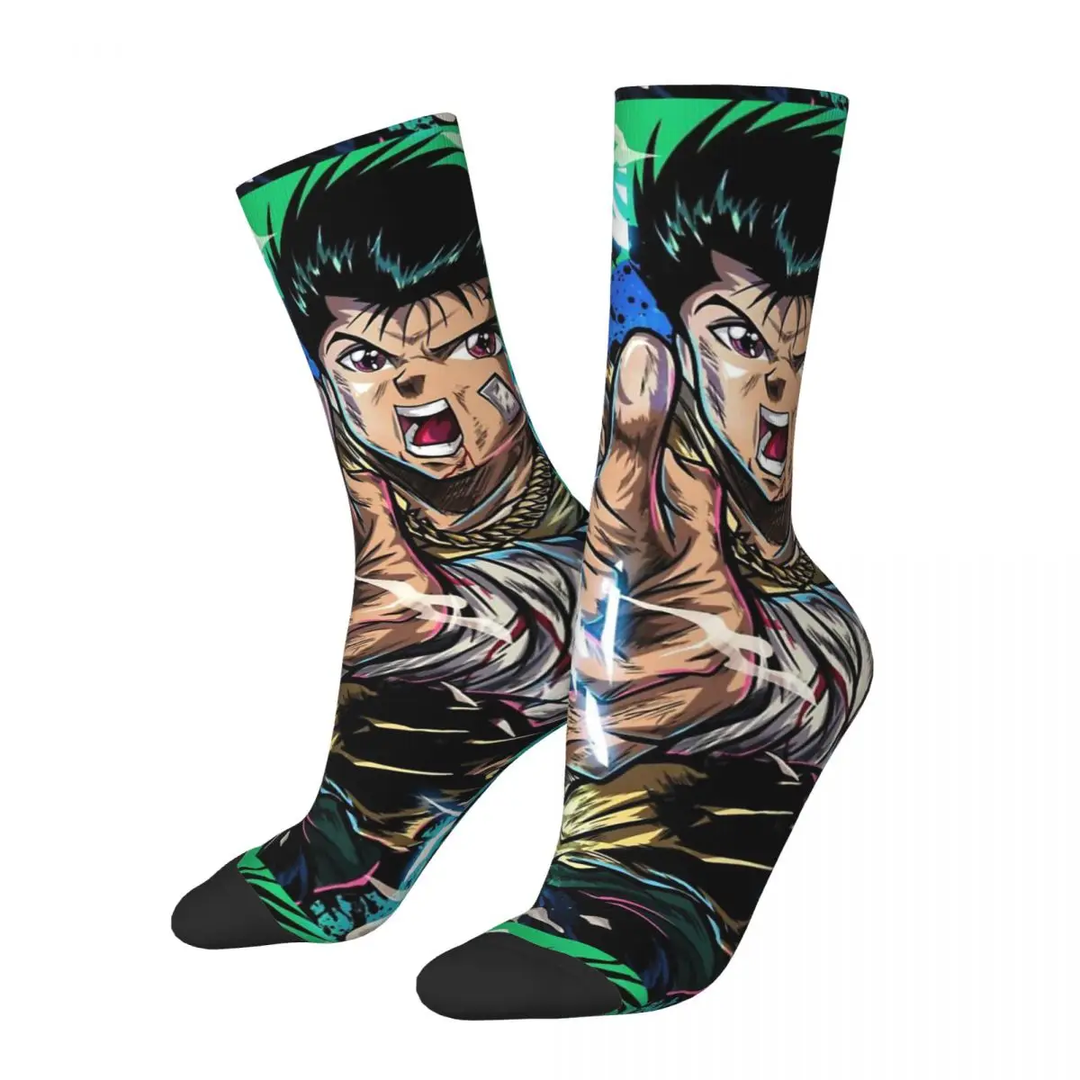 Urameshi Yuusuke, A Juvenile Delinquent Crazy Men's compression Socks Unisex Yu yu hakusho Street Style Seamless Crew Sock