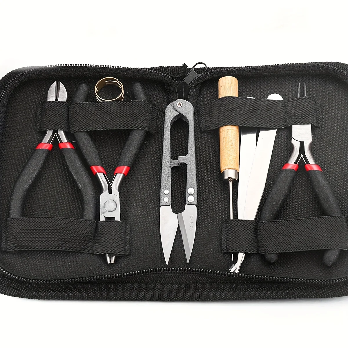 8pcs/set,2pcs/set Blck  Making Tool Set, Includes Round Nose, Pointed Nose, and Wire Cutters, Non-Serrated Pliers for Beginners