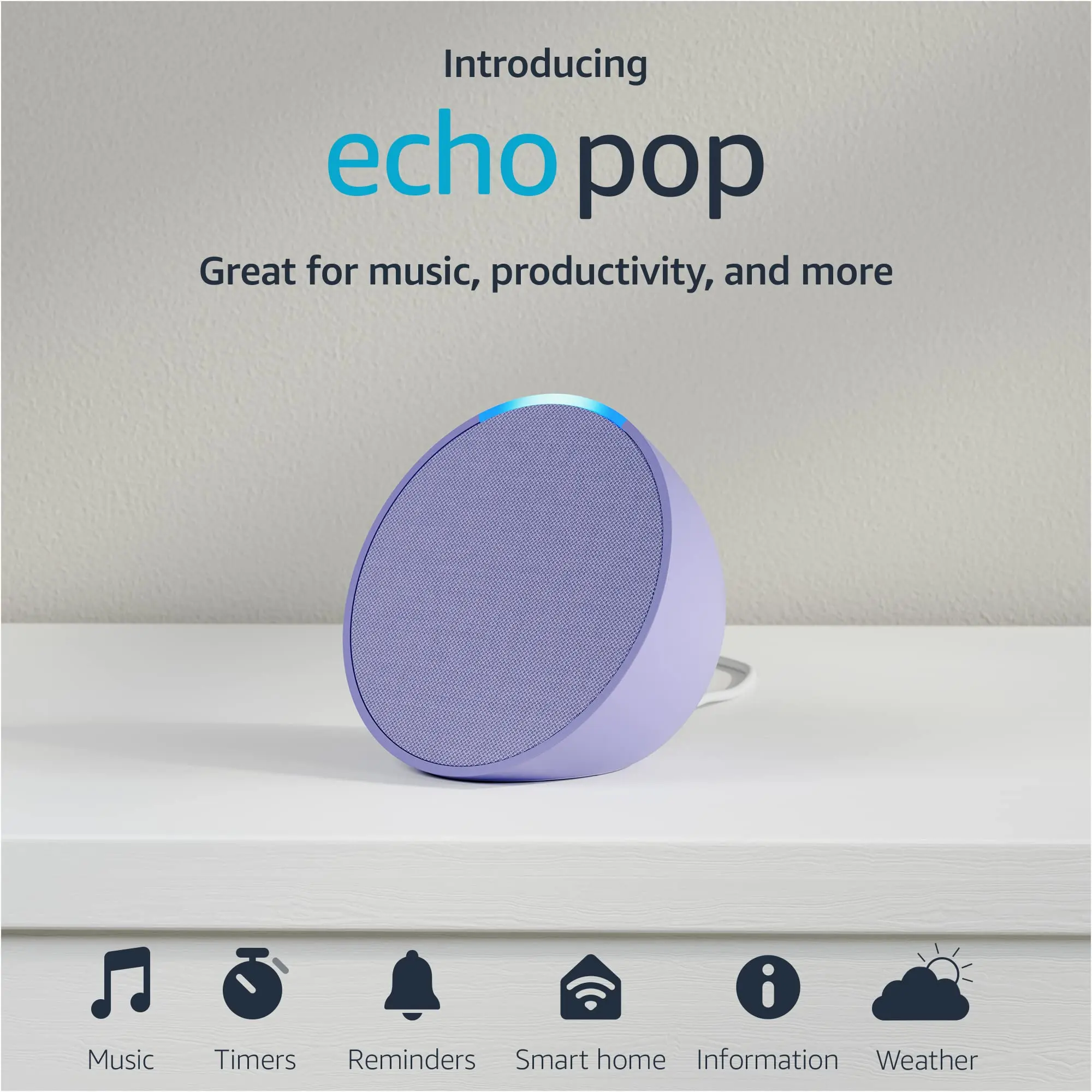 New Release Echo Pop 1st Gen Full Sound Compact Smart Speaker Alexa Wifi Speaker