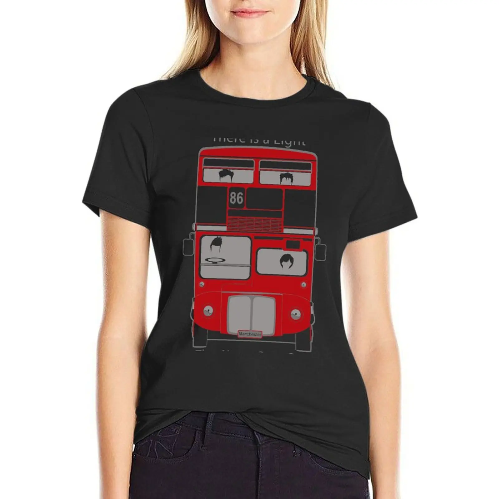 There is a Light Bus T-Shirt tops plus size tops Women's clothing