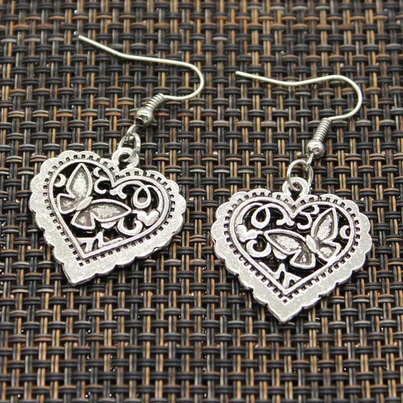 Hot Sales Arrow Through The Heart Butterfly Pendants DIY Earringgs For Gift