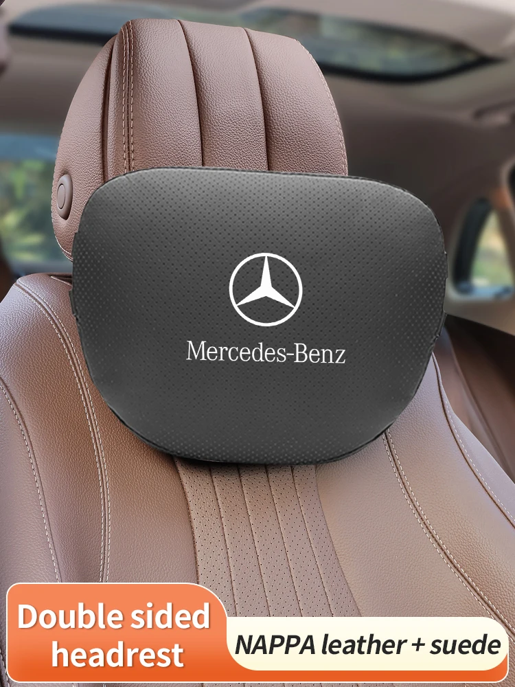 

For Mercedes-Benz A B C E S V R-Class A45 C43 CLA GLA GLB GLC GLE SLK Car Headrest Neck Support Lumbar Rest Cushion Neck Pillow