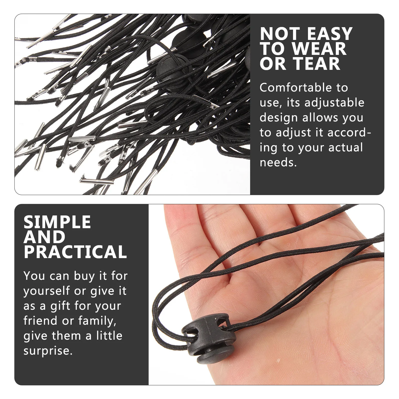 

30Pcs Adjustable Hat Strap Windproof Elastic Rope Sun Hat Chin Strap for Fishing Boating Hiking Camping Outdoor Use