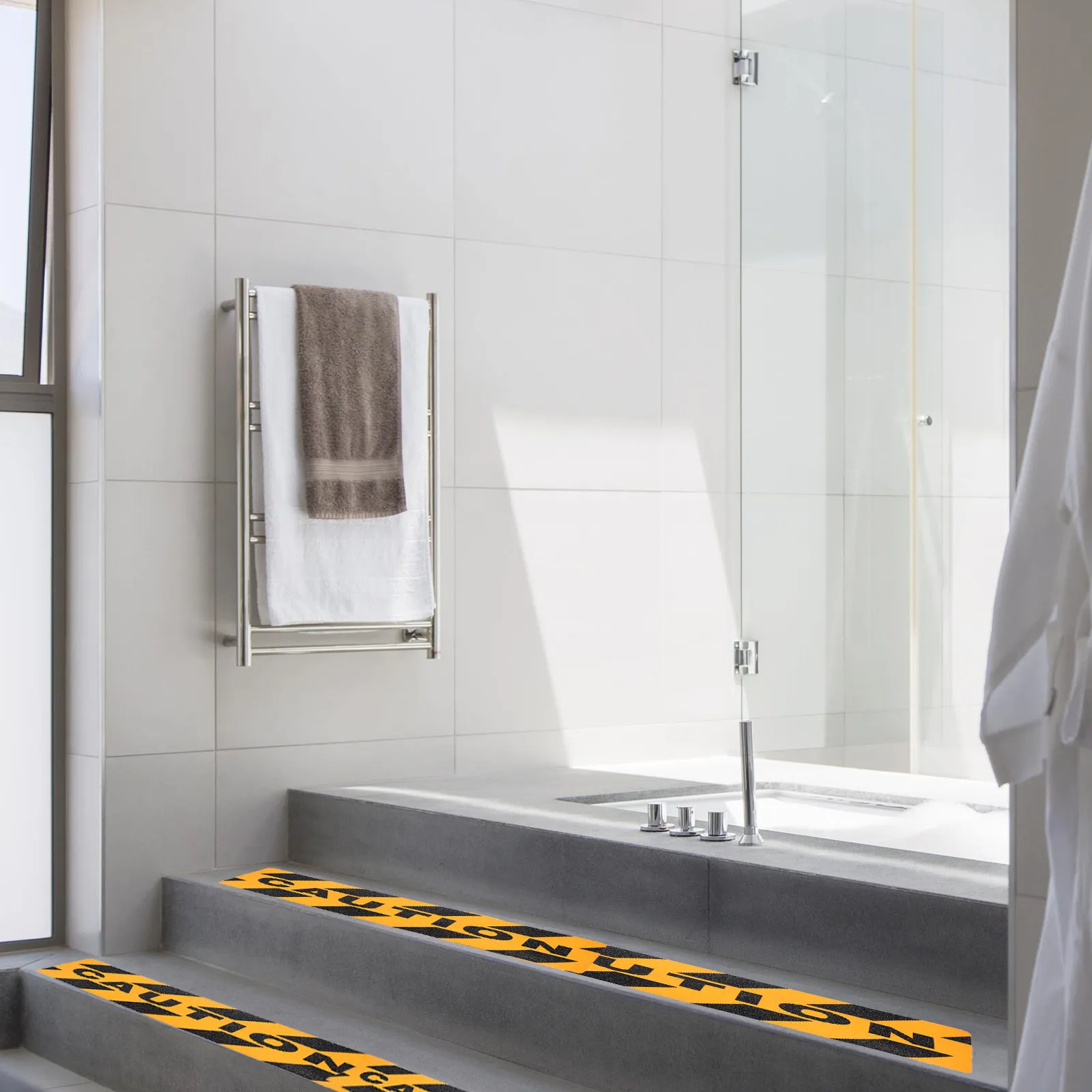 

4Pcs Anti-Slip Stickers Strong Adhesion Frosted Non-Skid Tape for Stairs Walkway Traction Safety Floor Strips Warning Decals