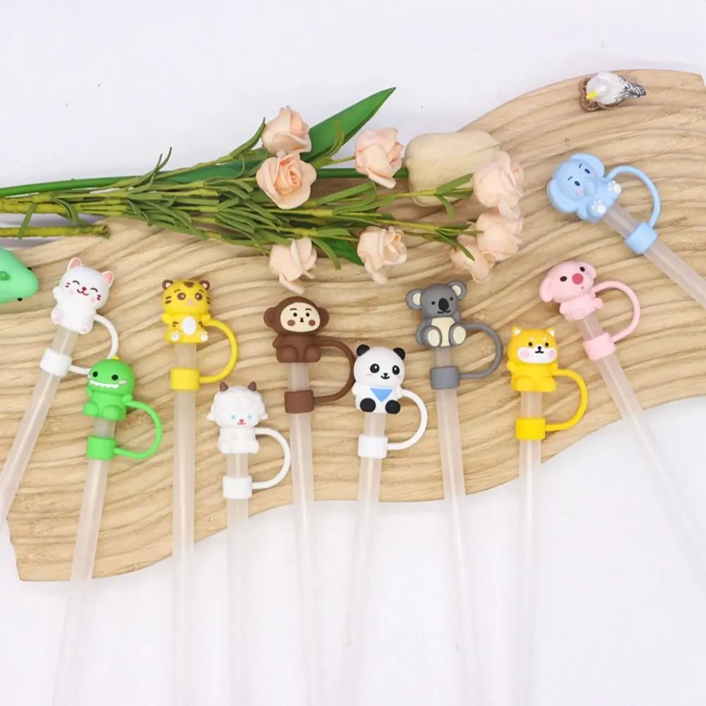 1PC Creative Reusable Silicone Straw Plug Splash Proof Drinking Dust Cap Dust-proof Straw Tips Cover Cup Accessory Kitchen Tool