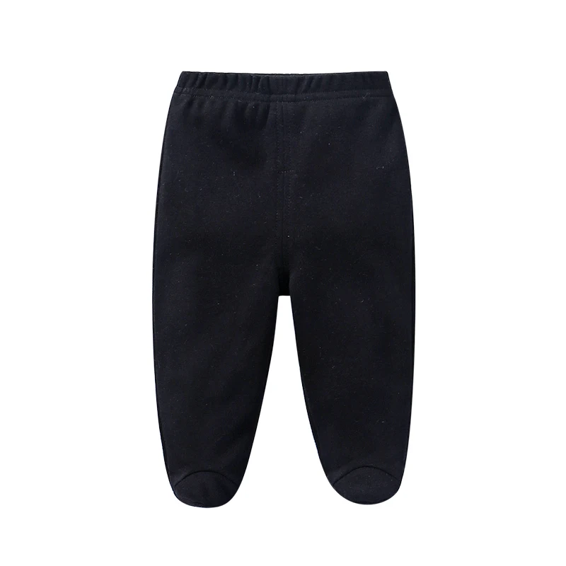 Pantalones para bebés recién nacidos, niños y niñas, pantimedias 100% de algodón, pantalones de Color sólido con encuadernación para pies de 0 a 12