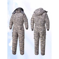 Cold Storage Work Uniform One-piece Cotton Jacket Set Cold Resistant Cotton Jacket Splash Proof Fishing One-piece Work Uniform