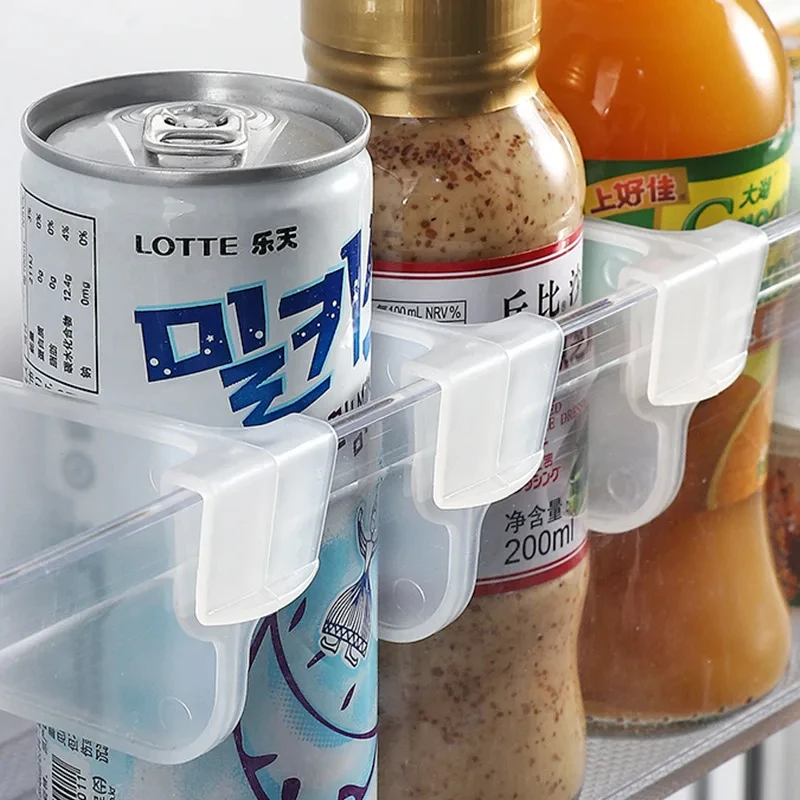 8/48pcs Multifunctional Refrigerator Divider Organizing Adjustable Snap-On Lattice Bracket Clip Organizing Refrigerator Divider