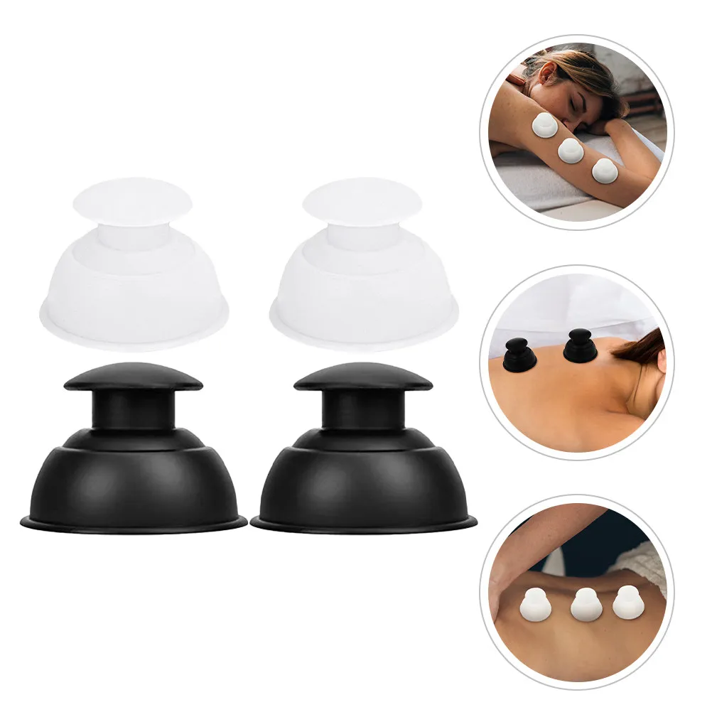 

4Pcs Vacuum Cupping Massager Silicone Body Massager Set Large Size Relax Massage Cupping Kit Muscle Relaxation Anti Cellulite