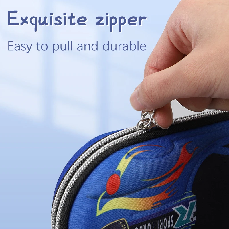 3D Racing Car Pencil Cases Cartoons Pencil Case Large Capacity Wear-Resistant Waterproof Zippered Stationery EVA Case Gifts