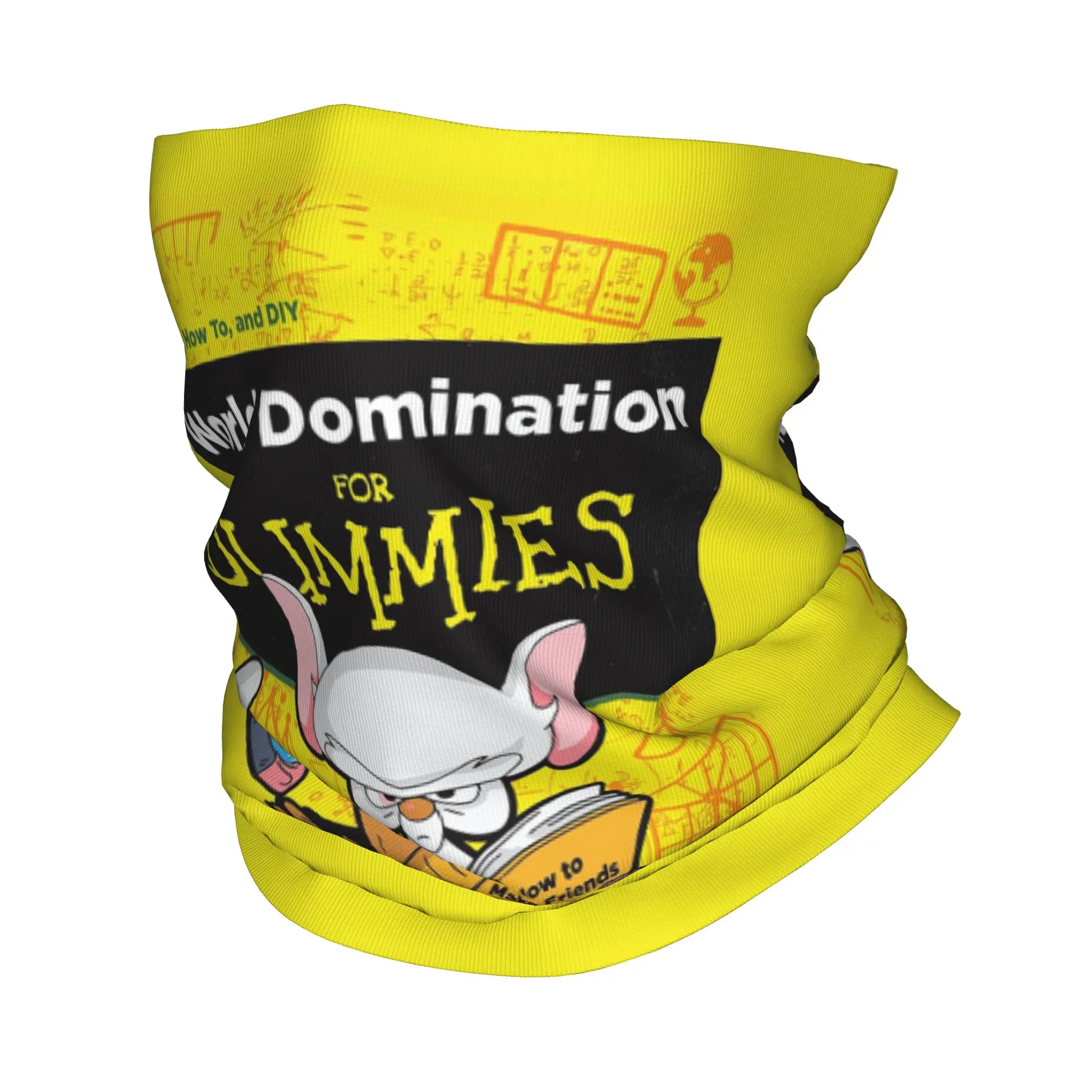 World Domination For Dummies Mice Pinky and The Brain Bandana Neck Gaiter Printed Wrap Scarf Face Mask Hiking Fishing Unisex