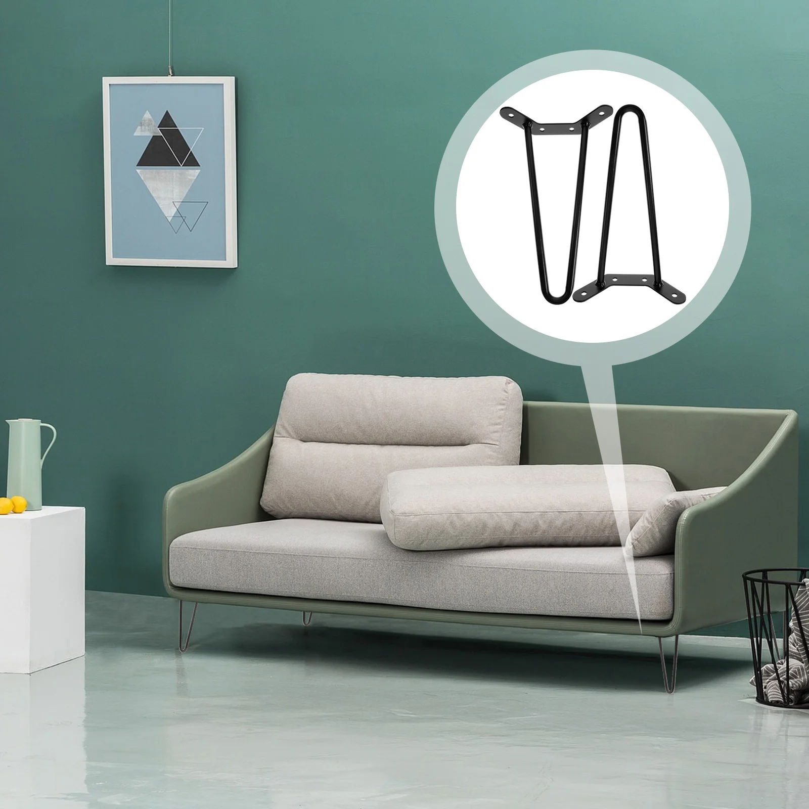 2 Pcs Hollow Table Base Square Sofa Leg Legs Furniture Coffee Desk Hairpin for Counter End Dining