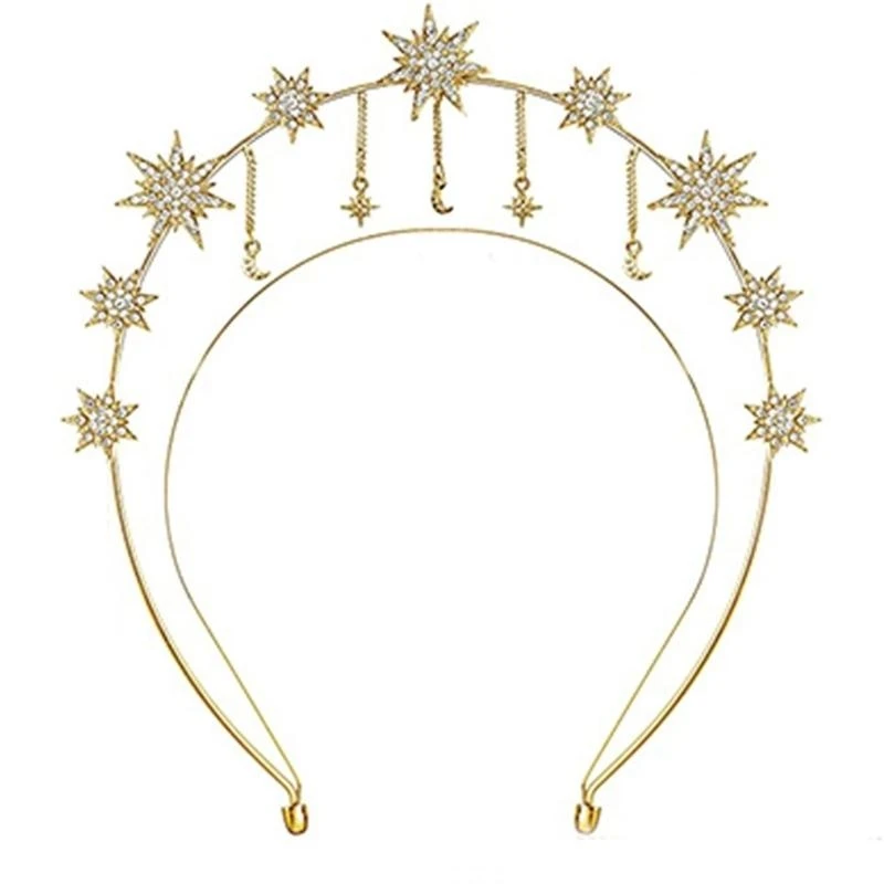 Y5GC Delicate Hair Hoop Ultra-flashing Crown Queen Pageant Prom Club Headwear