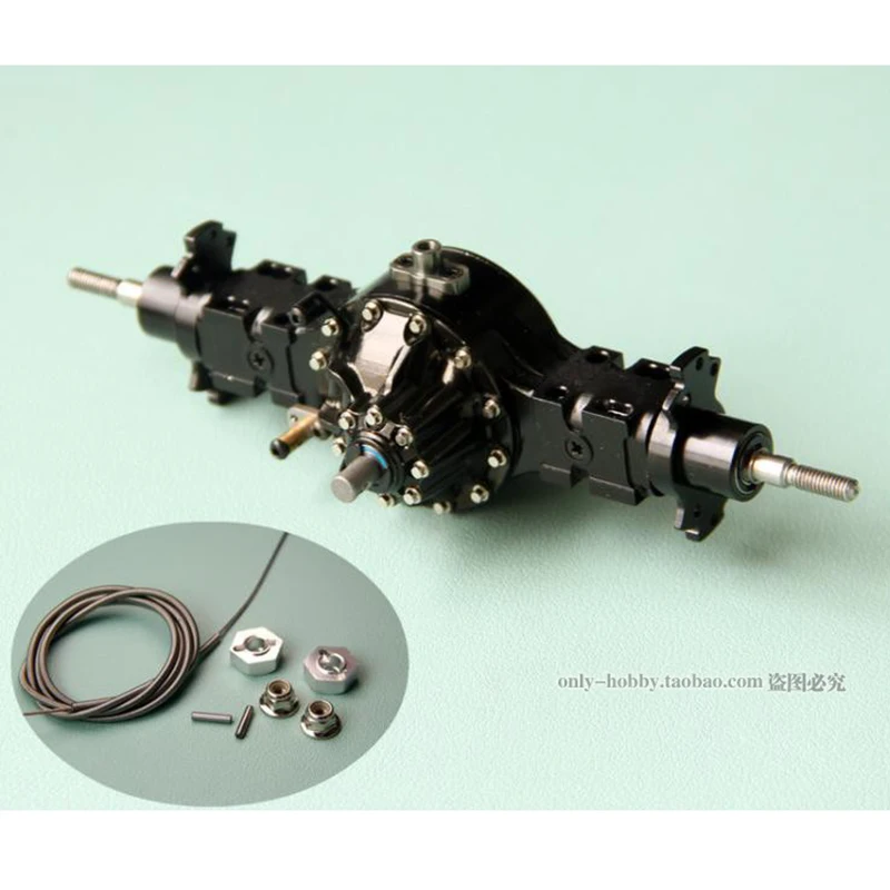 Metal Front/rear Through Axle Differential Lock Power Axle Suit for 1/14 Tamiya RC Truck Trailer Scania 770S Actros Volvo MAN