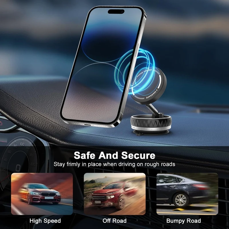 

Phone Holder for Magsafe, 360° Adjustable Suction Cup Phone Mount