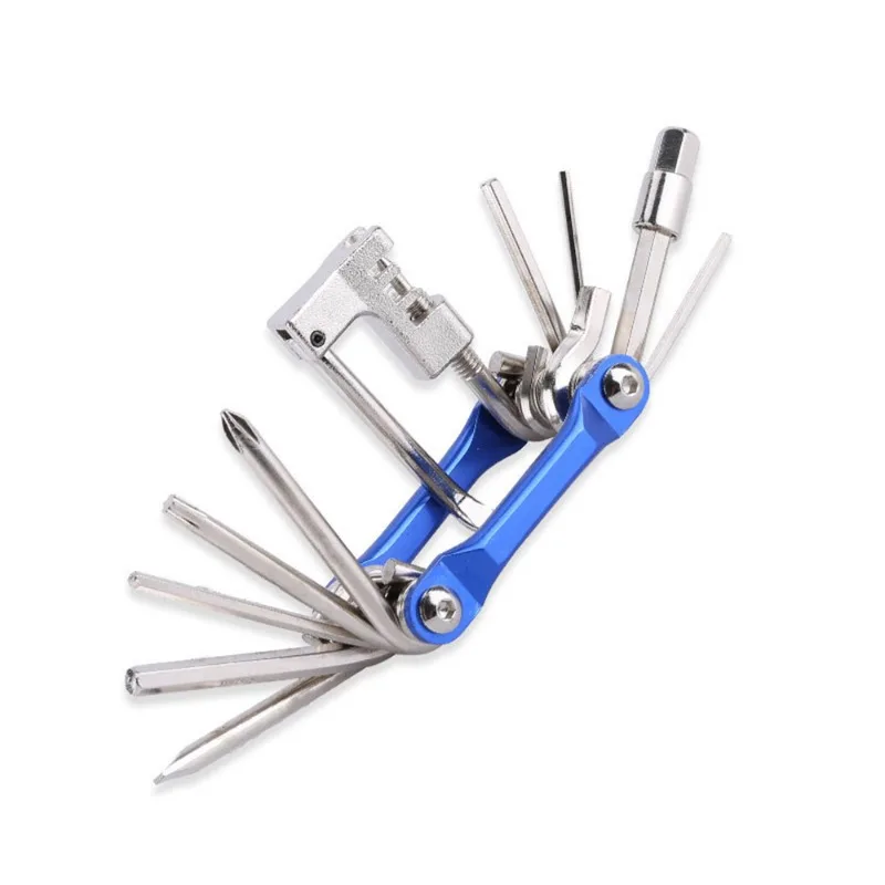 14 in 1 Multifunctional Bicycle Repair Kit Alloy Steel Aluminum Alloy Repair Kit Cross Screwdriver Chain Cutting Machine Cycling