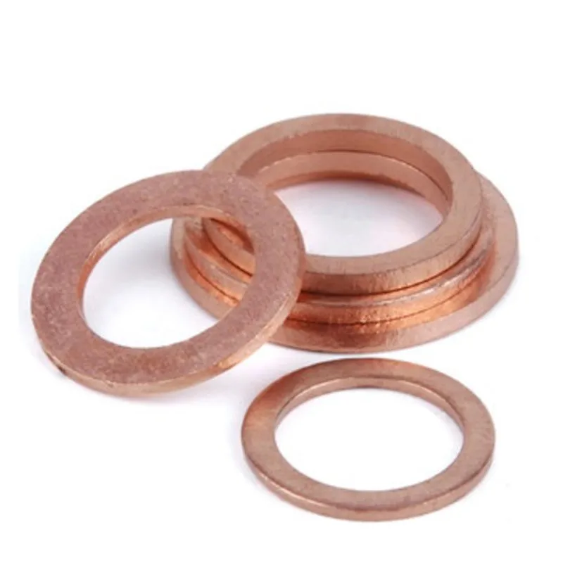 10pcs M6 M8 M10 M12 M14 M16 M18 M20 Thickness 1.5mm Solid Copper Washer Shim Flat Ring Gasket Rings Seal Plain Washers
