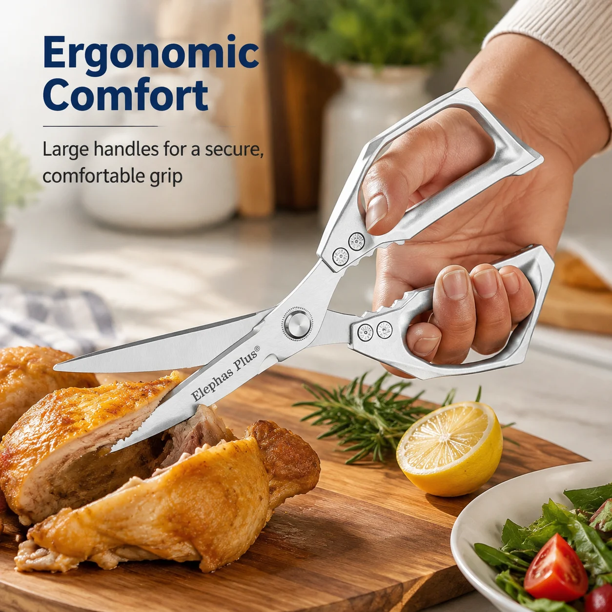 Extra-Long Stainless Steel Scissors: Kitchen Scissors For Barbecue, Extra-Long Food Scissors For Home Use