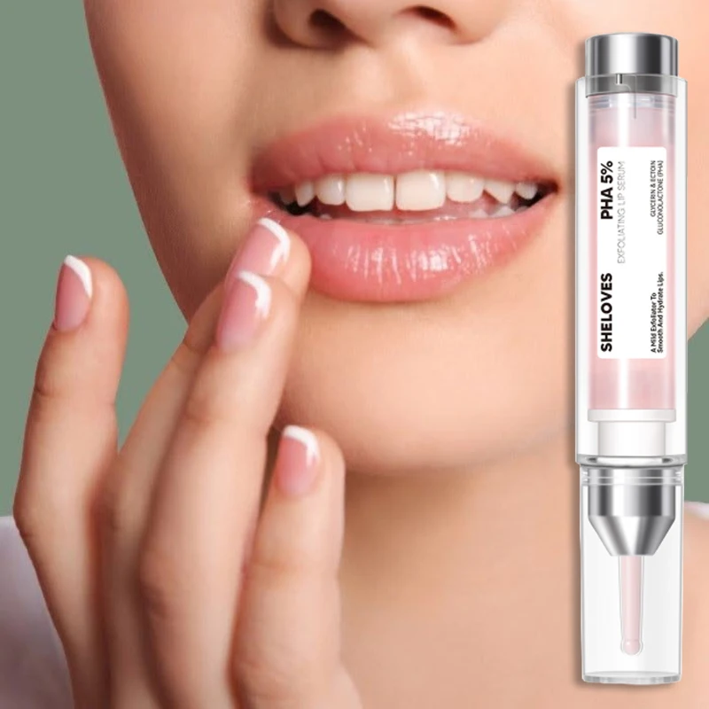 Rotary Needle Tube Designed Lip Exfoliating Essence 10ml Pha 5% Mild Non Irritating Repair Dry Peeling Lips Moisturizing Care