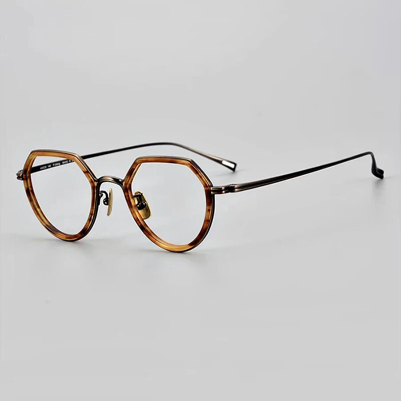 

Polygonal titanium frames fashion new men's business reading glasses prescription myopia women's reading glasses
