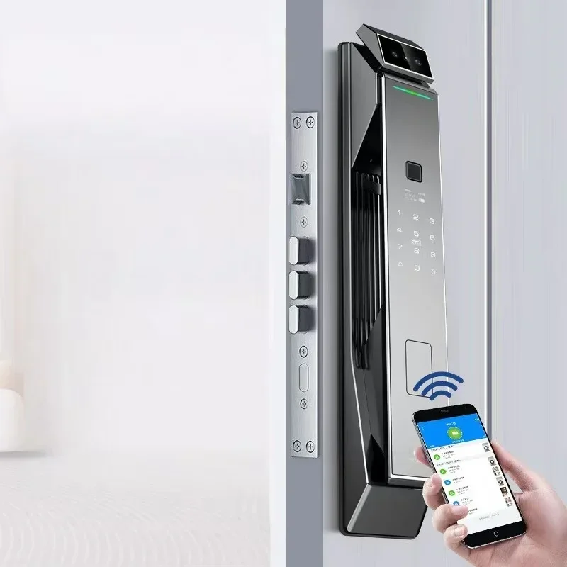 

X7 New Arrival Tuya Wi-Fi 3D Face Recognition Smart Door Lock with Peephole Camera Display Battery Powered Home Bar Design
