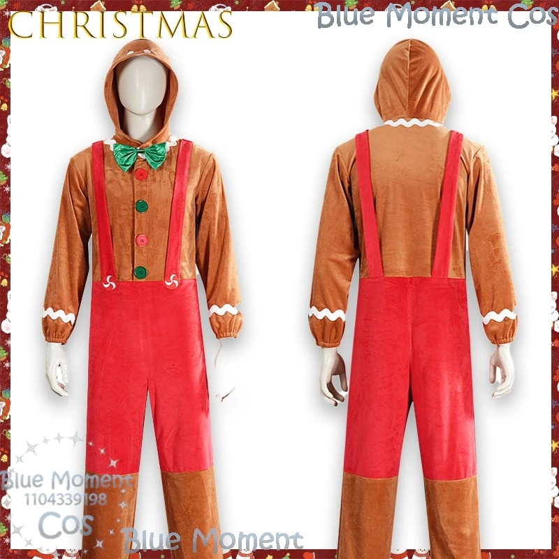 

Пряничный человечек, фланелевой комбинезон, карнавальный костюм на Хэллоуин, Рождественская ночь, ролевая игра, аниме-игра, наряд Comic Con, Рождество