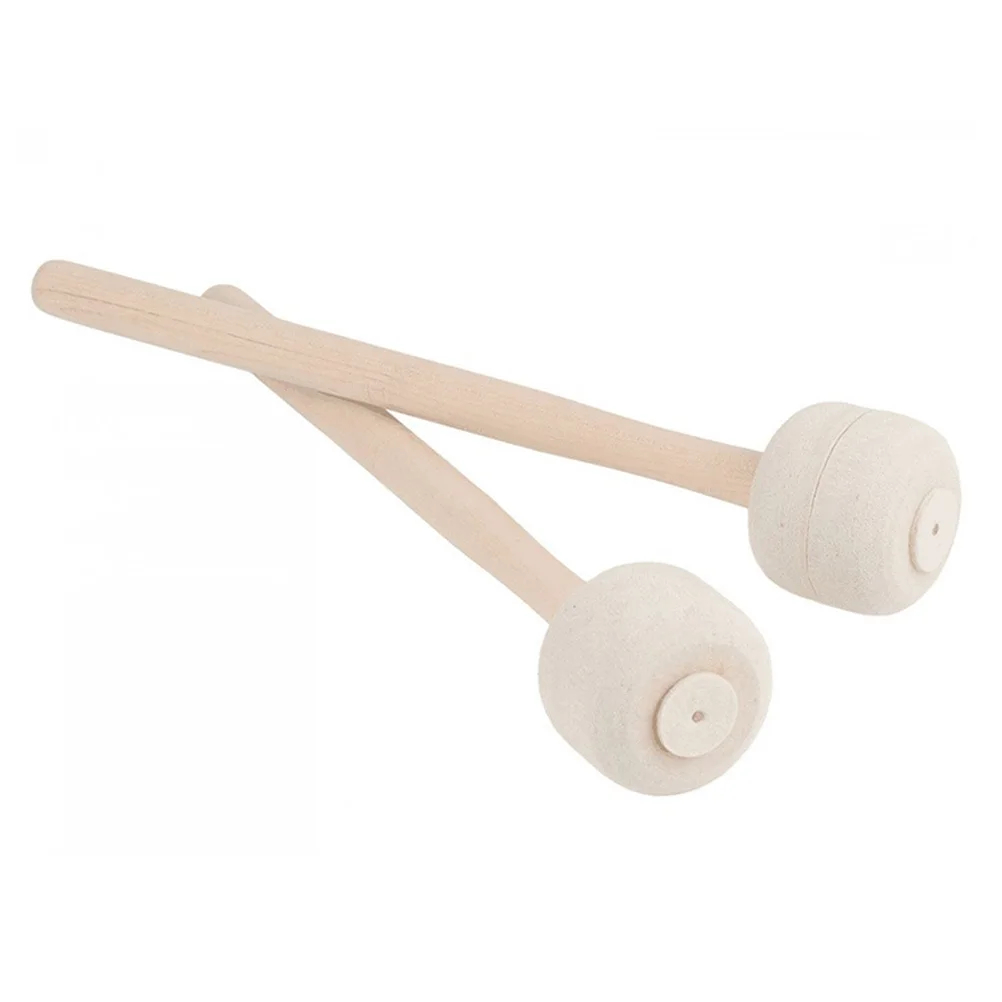 

2 pcs 2 Felt-head Drum Hammer Mallets for Bass Percussion Instruments Sticks Practice Wooden Drumsticks Beginner Professional