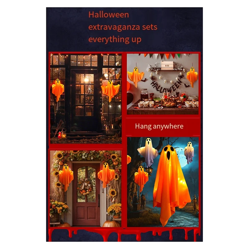 Lámpara colgante LED para decoración de Halloween, luz blanca brillante con diseño de terror para interiores