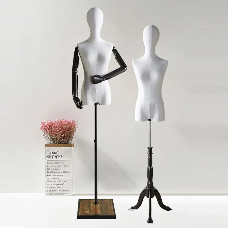 

Modern Simple Clothing Store Human Mannequin Female Window Half-body Clothes Display Stand Wedding Dress Mannequin Stand FYMQ