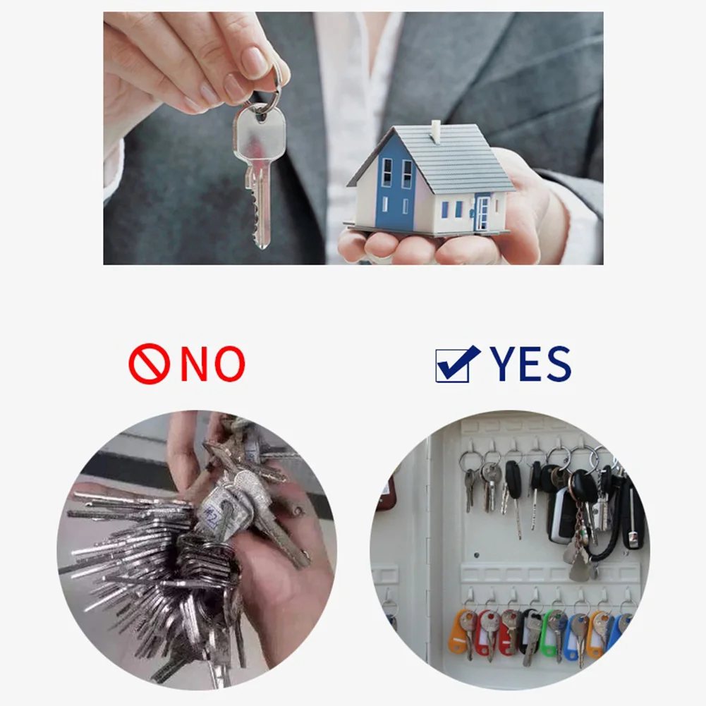 Key Storage Lock Box 20 Key Hooks Combination Key Cabinet Security Lock Box with Key/Code Lock Locking Key Cabinet Key Safe Box