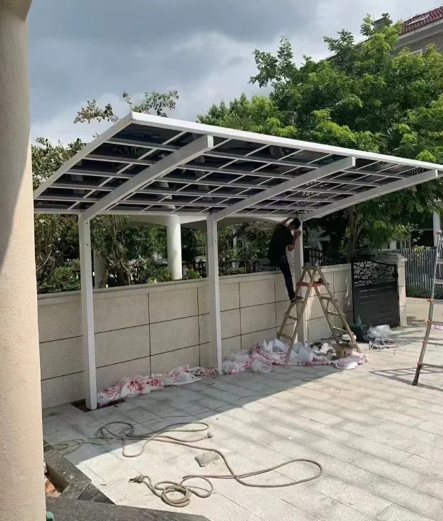 Aluminum Carport Roof Cover Waterproof Weatherproof Vehicle Shelter Reinforced Frame Sunshade Canopy for Driveway