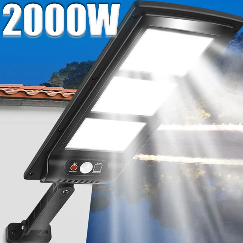 

New Outdoor Solar Street Lamp with Human Sensing Belt Remote Control Waterproof High Power Ultra Bright Home Courtyard Lamp