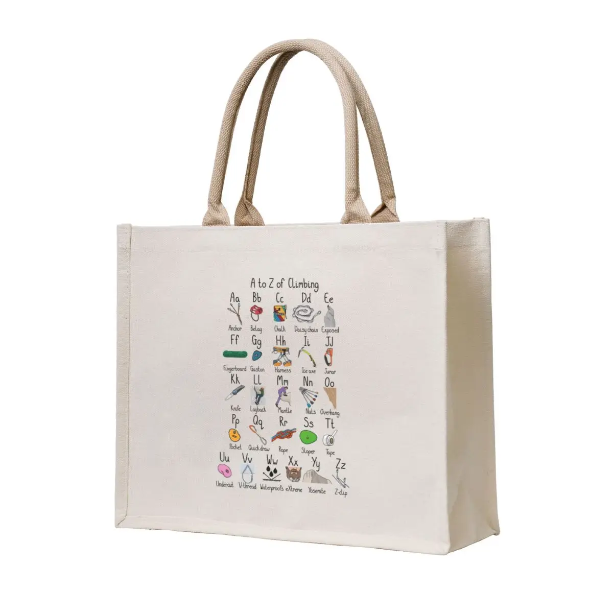 

A to Z of Climbing Tote Bag tote bag Big bag women Canvas shoulder