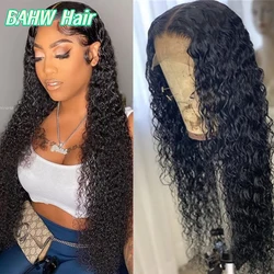 Peruvian Water Wave Human Hair Wigs 13x4 Transparent Lace Front Wig Pre Plucked Virgin Hair 4x4 Lace Closure Wig For Black Women