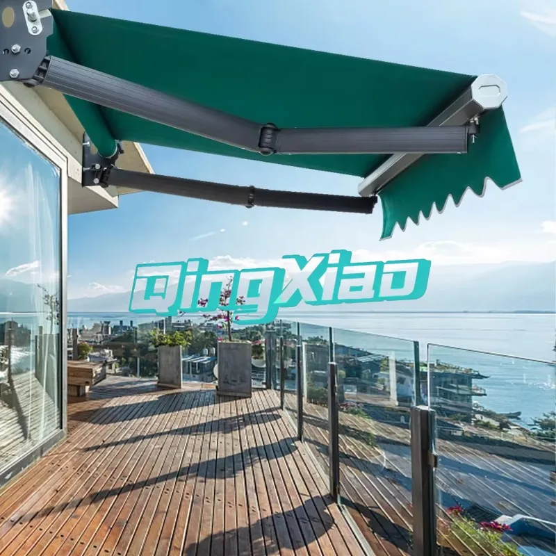 Retractable Awning Patio Shade Canopy Waterproof UV Protection Outdoor Awning For Balcony Yard Commercial Use Electric