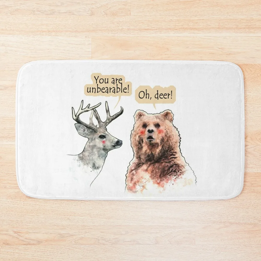 

Bear and Deer Conversation Bath Mat DoorEntrance Door Carpet Carpet Carpet Mat