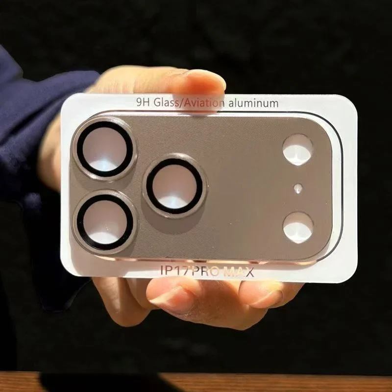 لون سبائك الألومنيوم حامي العدسة آيفون 17 برو ماكس البرتقال كاميرا معدنية غطاء الزجاج المقسى آيفون 17 برو غطاء حلقة العدسة #5