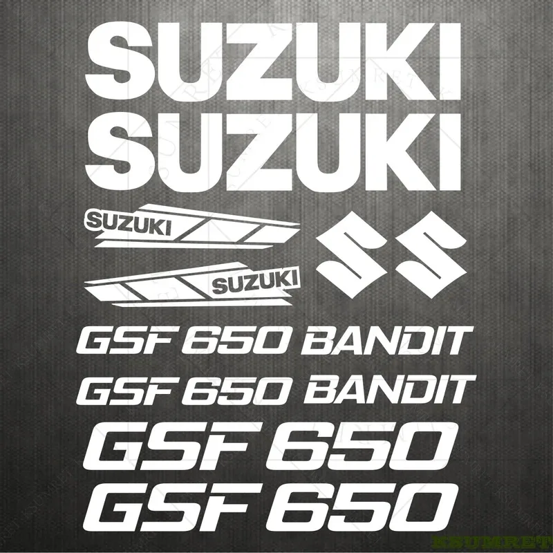 

Vinyl Suzuki 650 GSF Logo Sticker Motorcycle Decal Set Helmet Emblem Kit