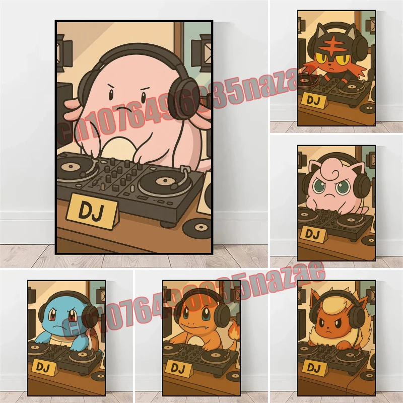 anime-pokemon-pikachu-gengar-pikachu-arte-poster-impressao-em-tela-desenhos-adequados-para-quarto-sala-de-estar-decoracao-presentes