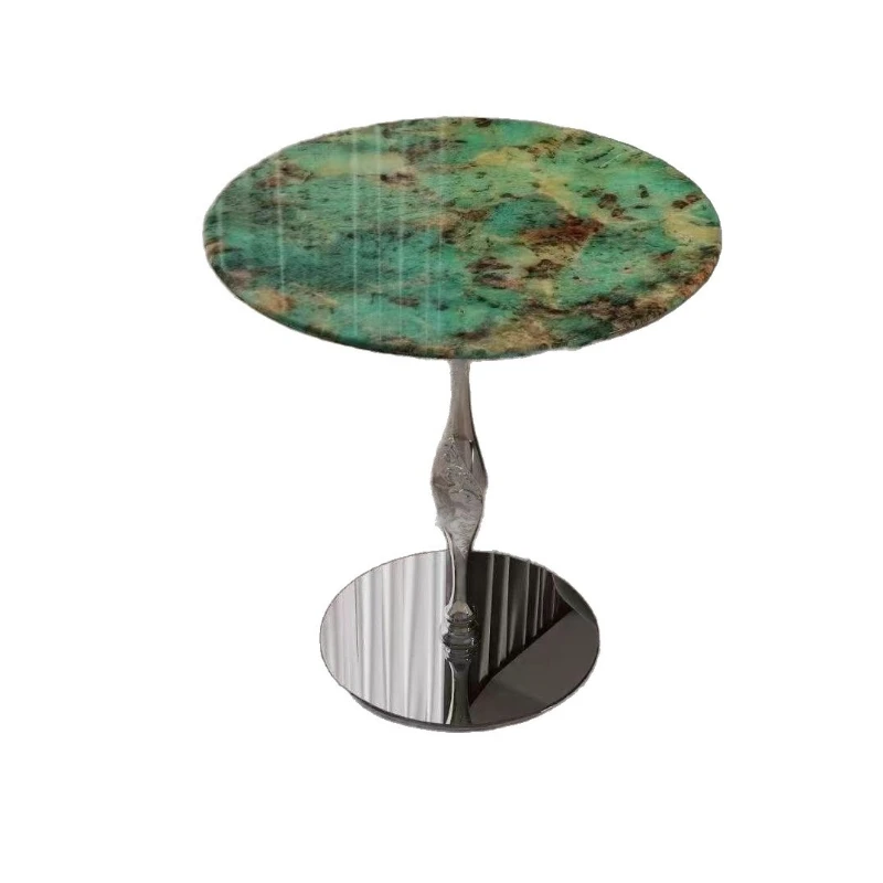 Living room for home use, light luxury style, creative marble small side table, artistic style