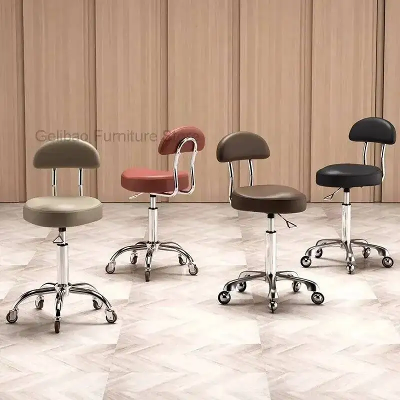

Salon Stations Leather for Chair Barber Professional Hair Stylist Chaise Cadeira De Barbeiro Cosmetic Stool Furniture