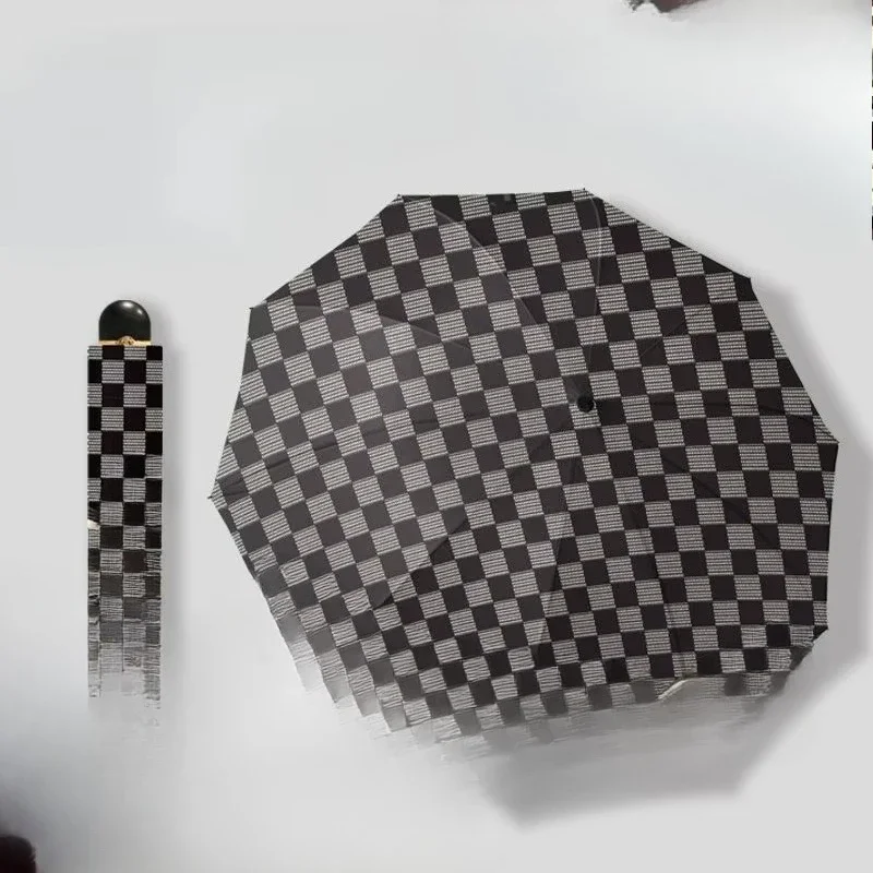 

Plaid tide Sun Umbrella Sun Rain triple fold dual purpose folding umbrella Sunshade vinyl UV protection