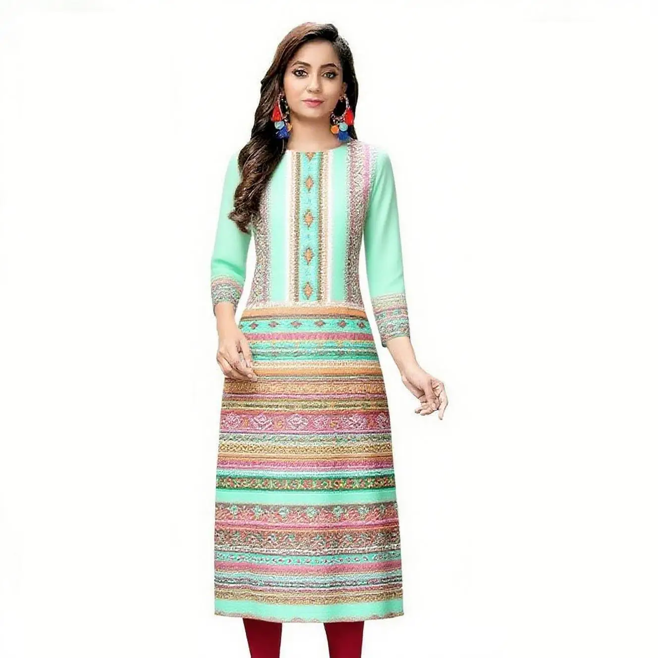 فستان كورت نسائي لعام 2026 عصري وأنيق بأكمام طويلة وأنبوب مستقيم كاجوال برقبة دائرية