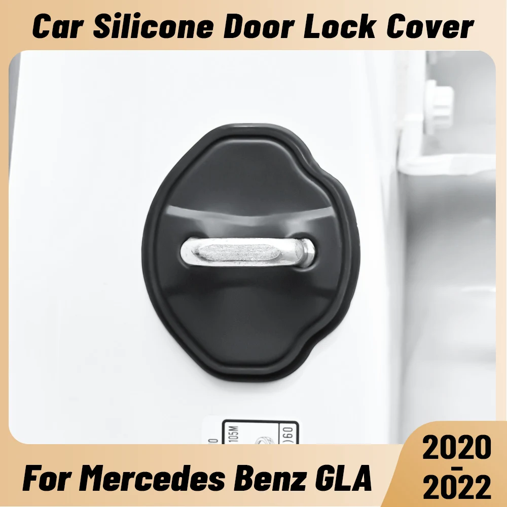 

For Mercedes Benz GLA 2020-2022 Car Door Shock Absorber Door Lock Protector Silicone Auto Door Lock Latches Cover Accessories